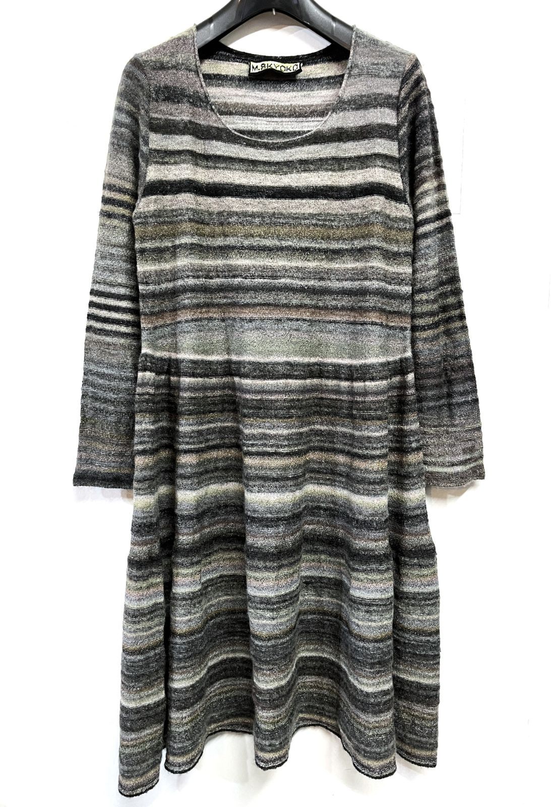 Ｍ.＆KYOKO｜エムアンドキョウコ ボーダー モヘヤ ニット ワンピース セーター