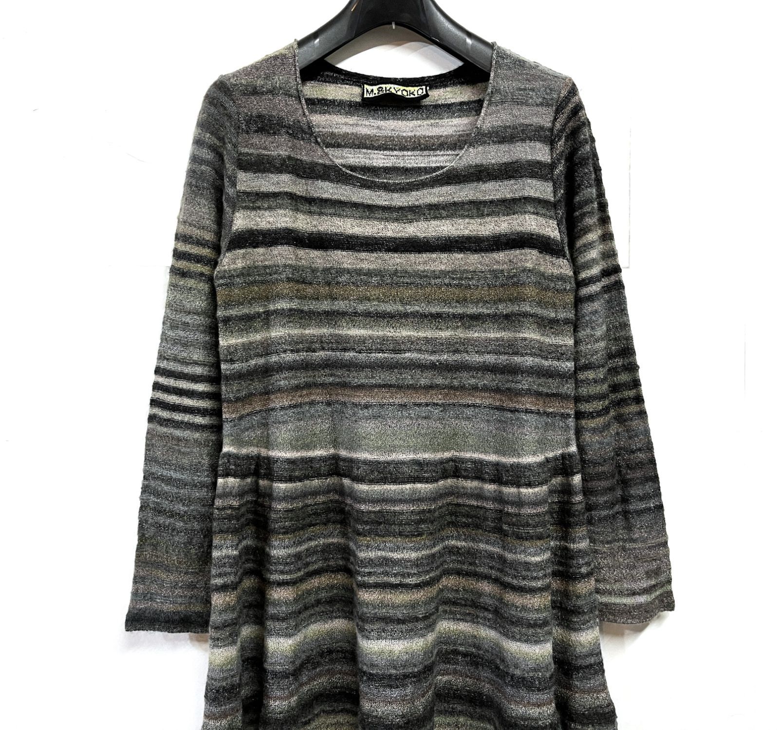 Ｍ.＆KYOKO｜エムアンドキョウコ ボーダー モヘヤ ニット ワンピース セーター