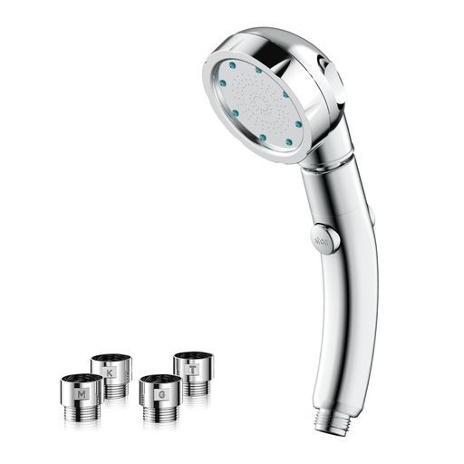 8段階モード ミスト シャワーヘッド高水圧節水手元止水ナノバブル保温うるおいマイクロナノバブル取り付け簡単シャワーヘッド シルバー 磨き上げ