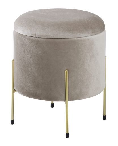 武田コーポレーション 椅子 収納 収納ケース 丸椅子 ベージュ37 x 37 42 cm脚付き収納スツール丸型M 1 K