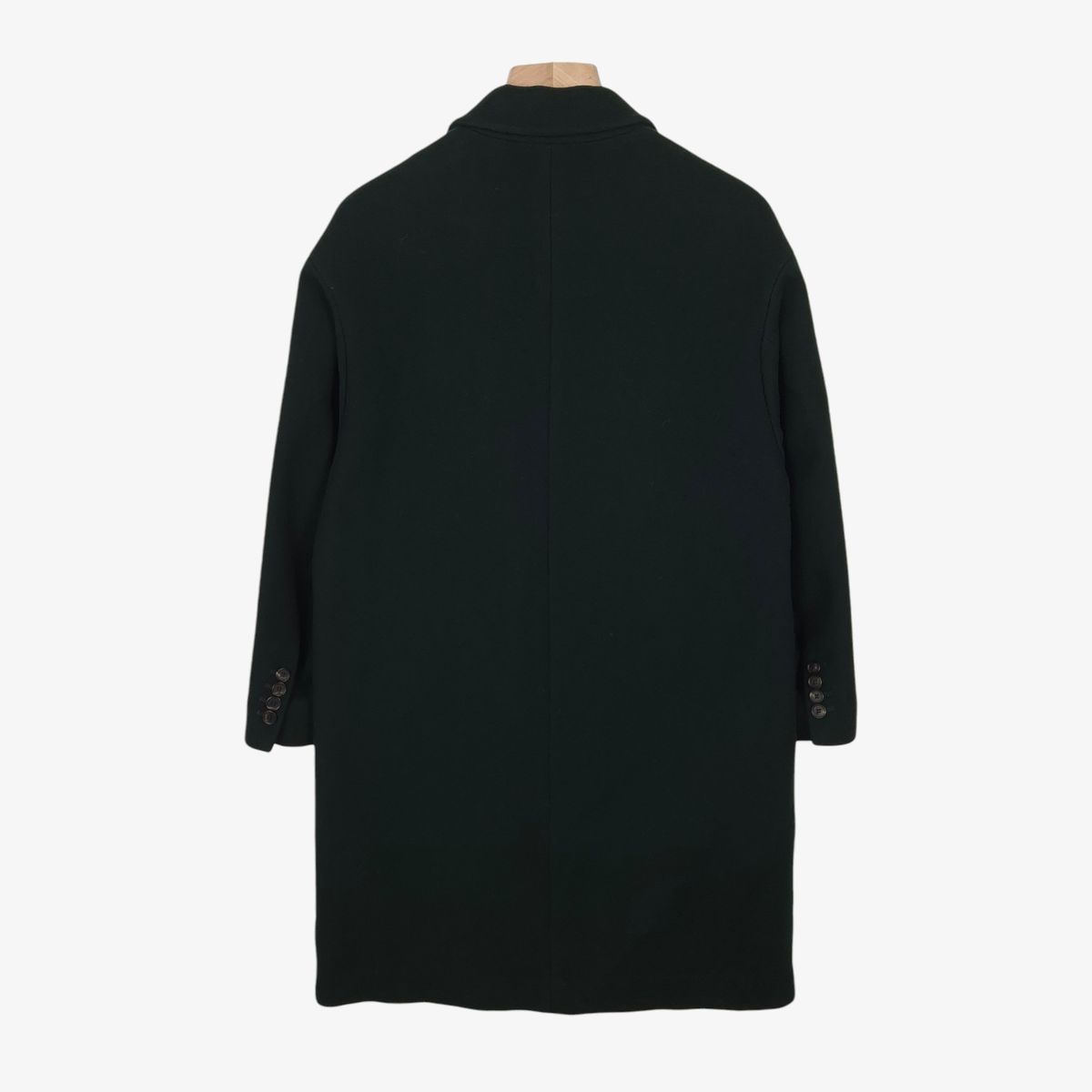 90 BEAKER DARK GREEN WOOL COAT