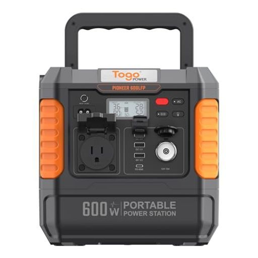 TogoPowerポータブル電源大容量560 Wh 175000 mAh定格出力600 W瞬間最大1200 W 80分急速充電懐中電灯リン酸鉄11年長寿命4000回サイクル 弦波 z 60 Hz対応災害用充電器軽量