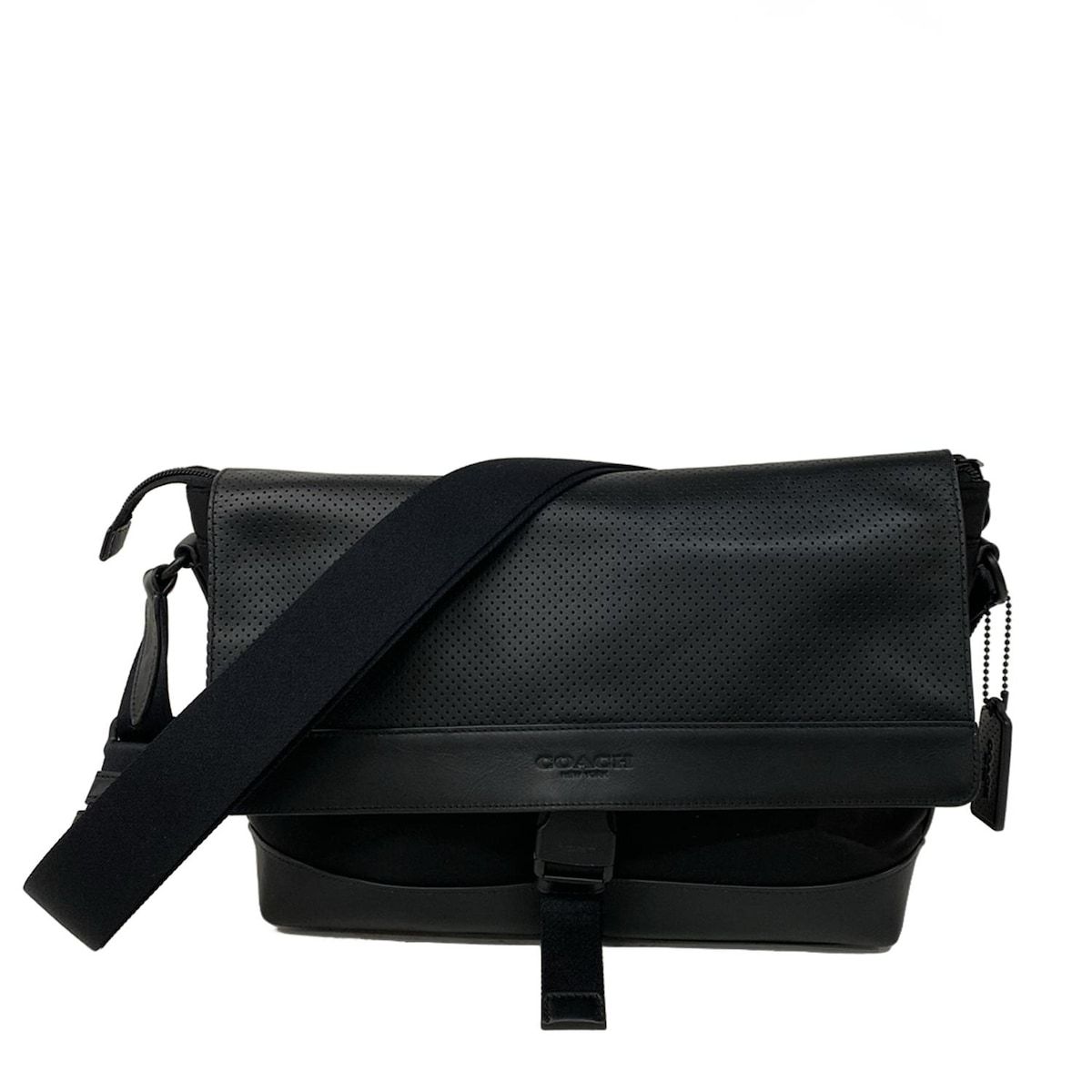 COACH コーチ ショルダーバッグ パフォレイテッドレザー バイクバッグ F 71968 黒 レザー