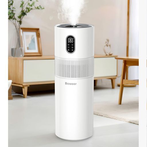 Boweer加湿器大容量13 L大容量業務用家庭用超音波加湿器上から給水麦飯石フィルター知能恒湿40 90 湿度設定3段階霧量調整 ノズル360°回転 空焚き防止12 hタイマーお手入れ簡単