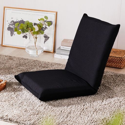 ドウシシャ洗えるカバー付きポケットコイル座椅子ブラックいつでも清潔ヘタりにくい EZCP BKシンプルで飽きがこないデザイン 約 幅45 x奥行60 cm 60 100 x高さ55 10 55 コンパクトカバー