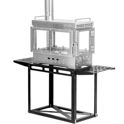 POMOLYDwellerUltra 4キャンプ用薪ストーブ二次燃焼ステンレス製薪ストーブ耐熱ガラス煙突 収納袋付き調理 BBQ対応