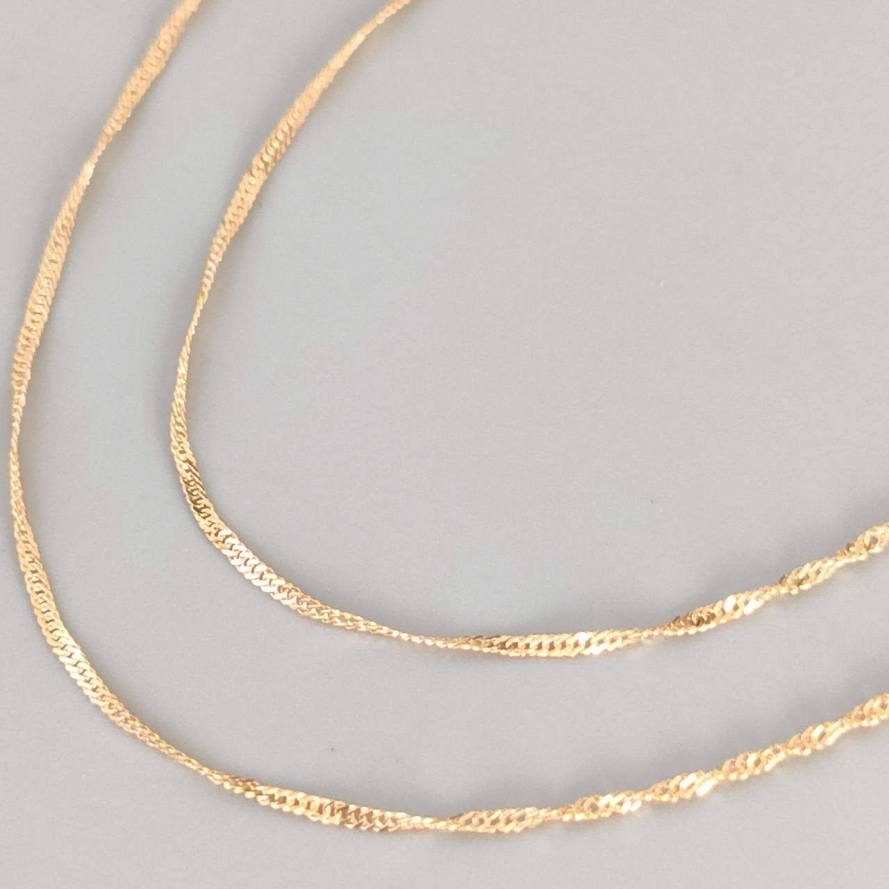 18金 K 18 男女兼用 スクリューネックレス 1.16ｇ 43㎝ D 973