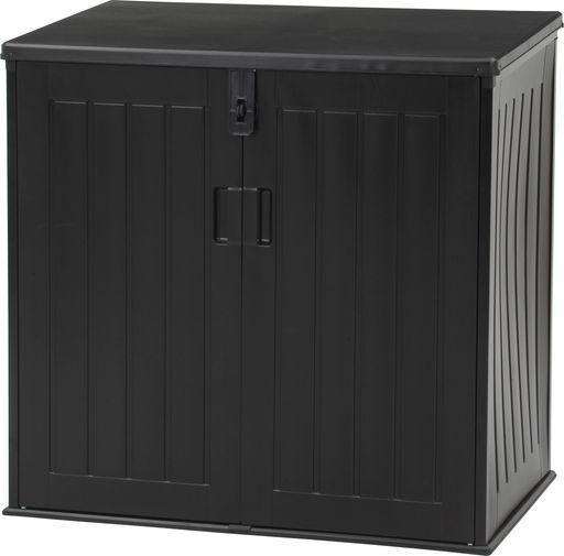 不二貿易物置屋外収納庫収納ボックス組立商品755 Lガーデンストレージ幅115 8 x奥行71 x高さ112 5 cmブラック鍵穴つき50619