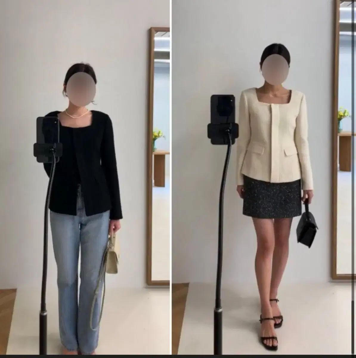 シエSIE クローリア スクエアネック ジャケット