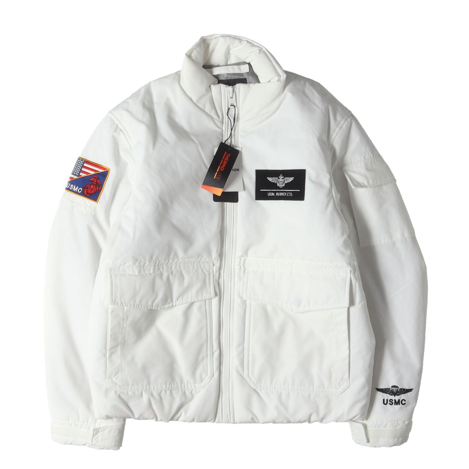 AVIREX アヴィレックス ジャケット ホワイト 白 サイズ:M | USMC ポリコットン 中綿 ミリタリージャケット (USMC UTILITY PADDING JACKET) | アウター ブルゾン 上着【メンズ】【中古】【K4667】 AVIREX アヴィレックス ジャケット ホワイト 白 サイズ:M | USMC ポリ