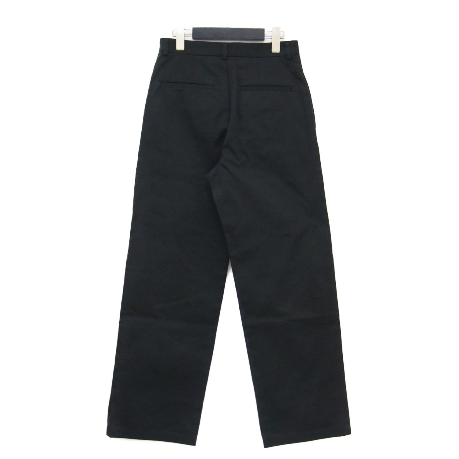 GALERIE VIE ギャルリー ヴィー パンツ ブラック 黒 サイズ 34 7号 24春夏 ドライコットンチノ ストレートパンツ ジャストウエスト コンパクト ボトムス ズボン レディース