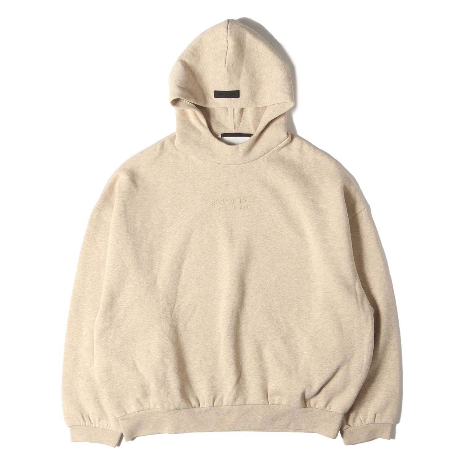 FEAR OF GOD フィアオブゴッド パーカー ベージュ系(Gold Heather) サイズ:L | 23AW FOG ESSENTIALS オーバーサイズ スウェットパーカー | トップス フーディー プルオーバー【メンズ】【中古】【美品】【K4667】 美品】FEAR OF GOD フィアオブゴッド パーカー ベージュ系(Gold