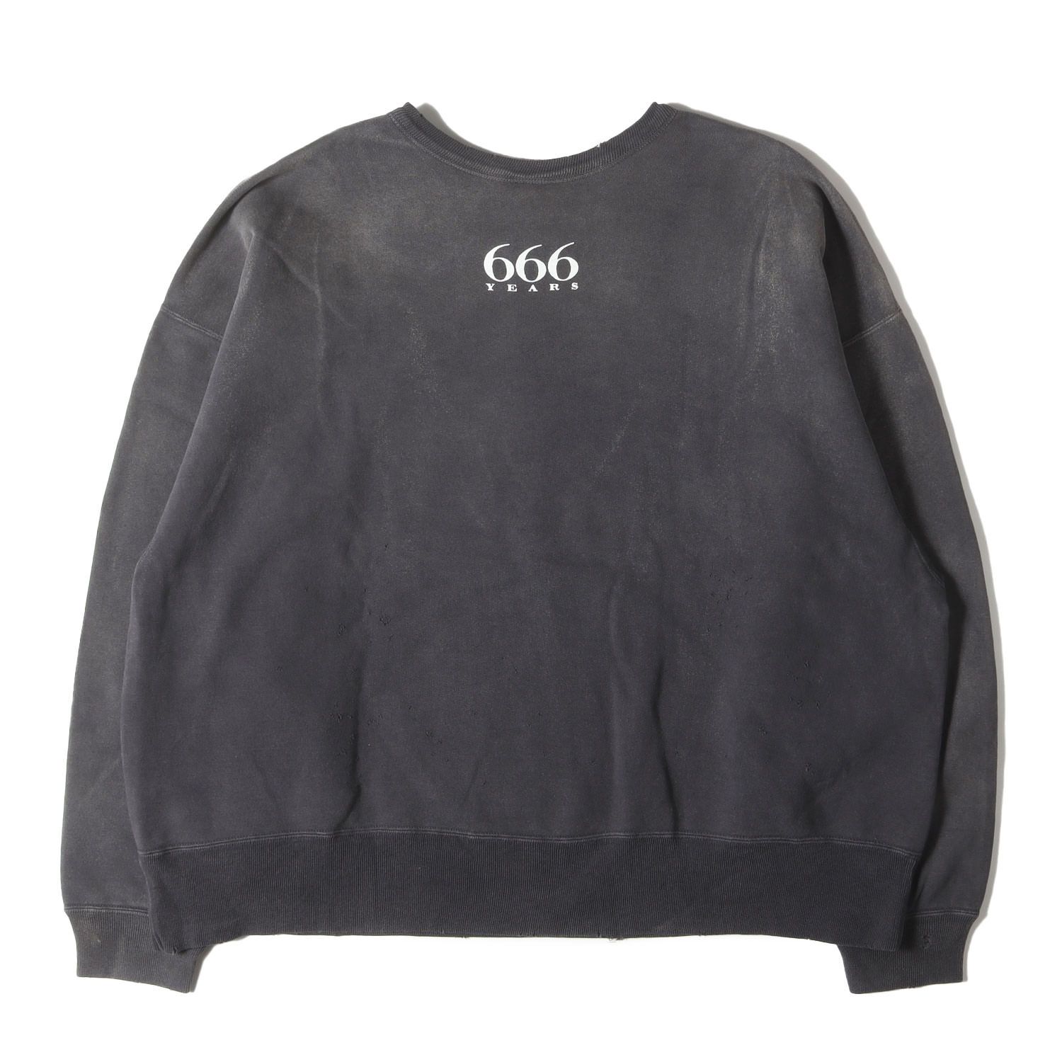 SAINT MICHAEL セントマイケル スウェット ブラック 黒 サイズ:XXL | 24AW ヴィンテージ加工 レインボーロゴ スウェットシャツ (RAINBOW SNT CREW SWT) | トップス トレーナー プルオーバー【メンズ】【中古】【美品】【K4667】 美品】SAINT MICHAEL セントマイケル スウェット ブラック 黒 サイズ