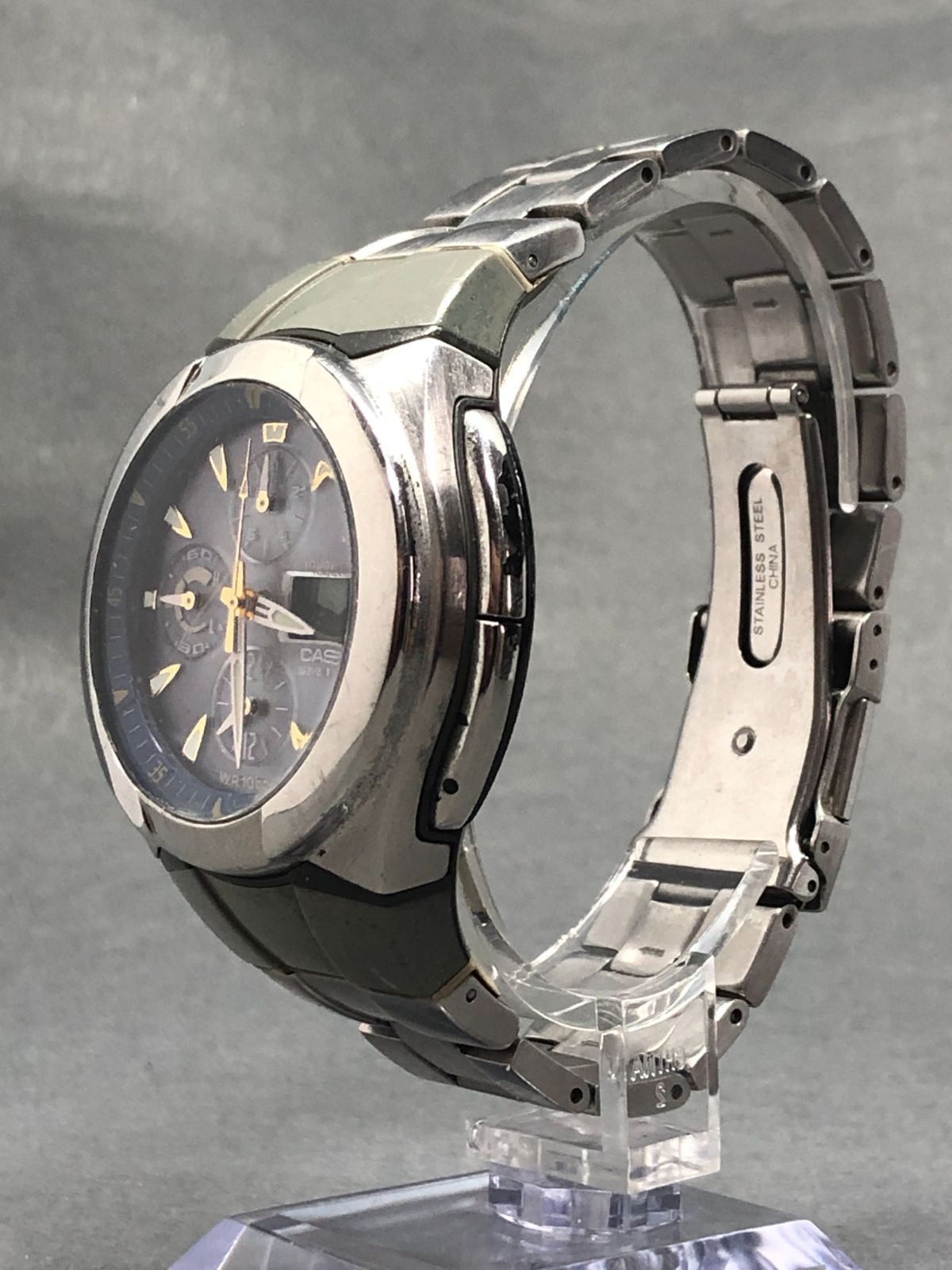 メンズ 稼働 CASIO wave ceptor アナデジ 電波ソーラー メンズ カシオ