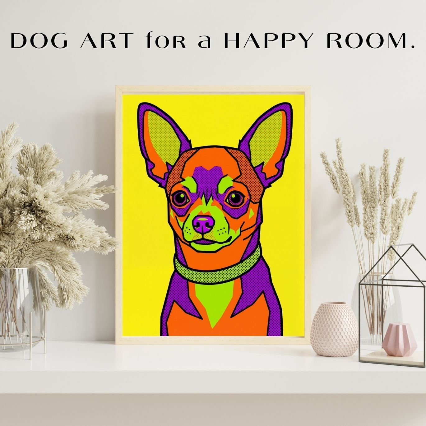 POP ART DOG - チワワ犬 No.2】ジークレー版画＊名入れOK！ 見るたびに