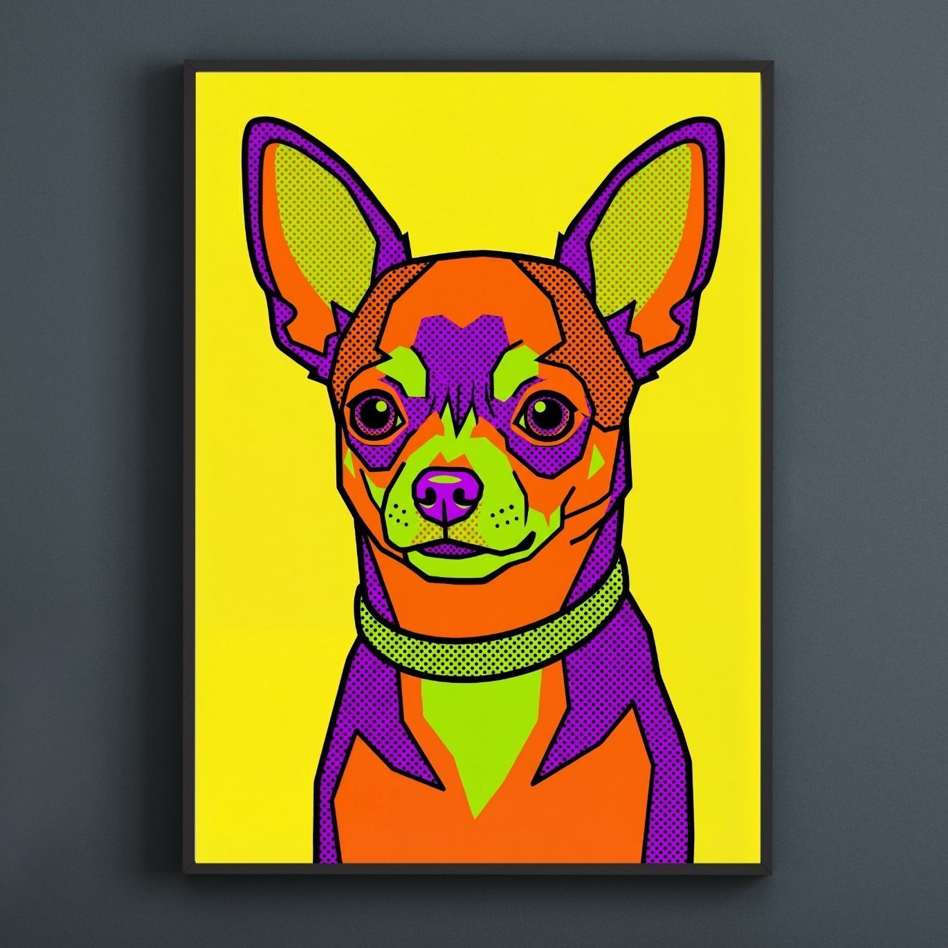 ポップアート チワワ 絵画 POP ART DOG - チワワ犬 No.2】ジークレー版画＊名入れOK！ 見るたびに