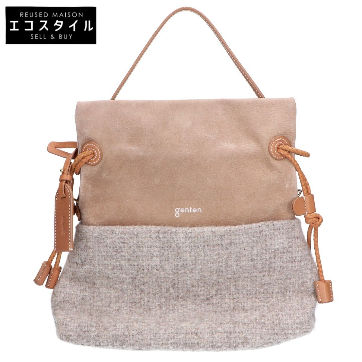 genten ゲンテン Bundle バンドル スエード ウール切替 2 WAYショルダー