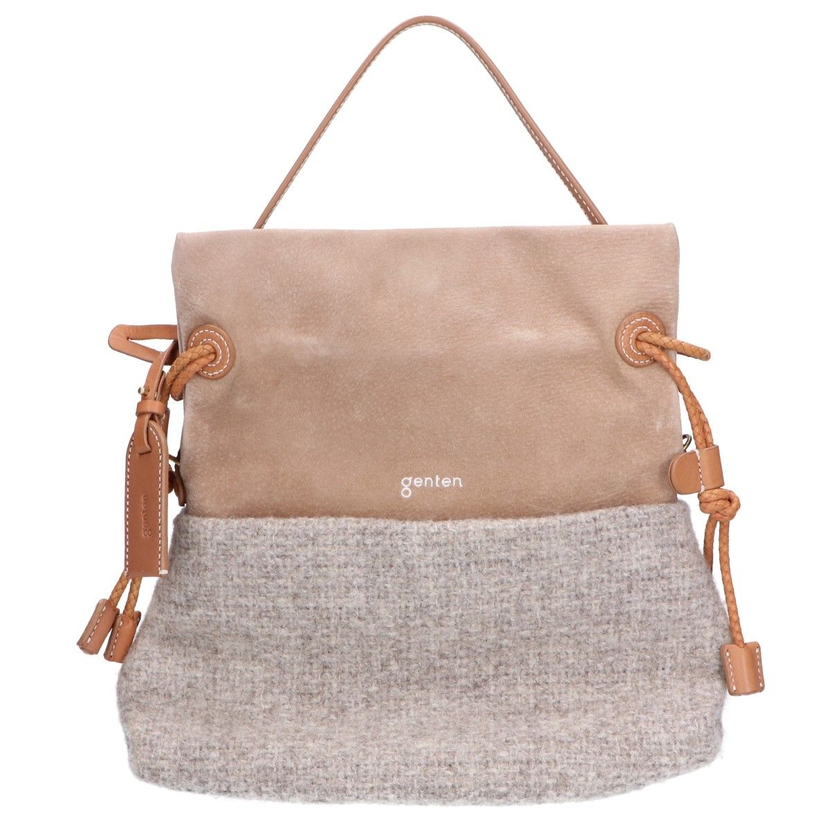 genten ゲンテン Bundle バンドル スエード ウール切替 2 WAYショルダー