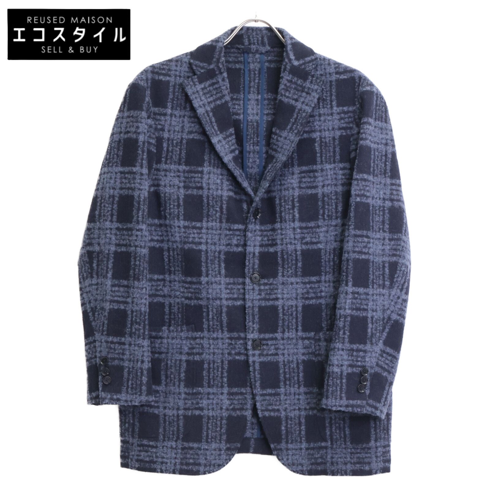 RING JACKET リングヂャケット ﾌﾞﾗｯｸ×ｸﾞﾚｰ New Balloon ｳｰﾙ100 ﾁｪｯｸ柄