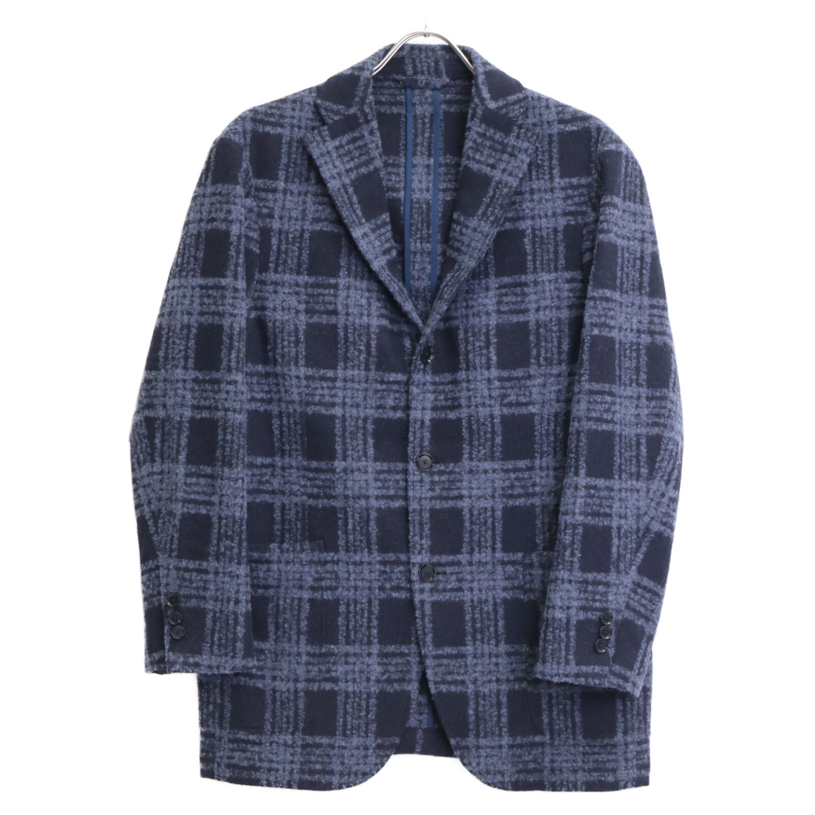 RING JACKET リングヂャケット ﾌﾞﾗｯｸ×ｸﾞﾚｰ New Balloon ｳｰﾙ100 ﾁｪｯｸ柄