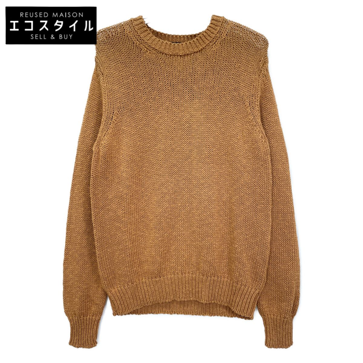 ROBERTO COLLINA ロベルトコリーナ RL 39101 ｷｬﾒﾙ ｺｯﾄﾝ ﾘﾈﾝ ﾛｰｹﾞｰｼﾞﾆｯﾄ 48