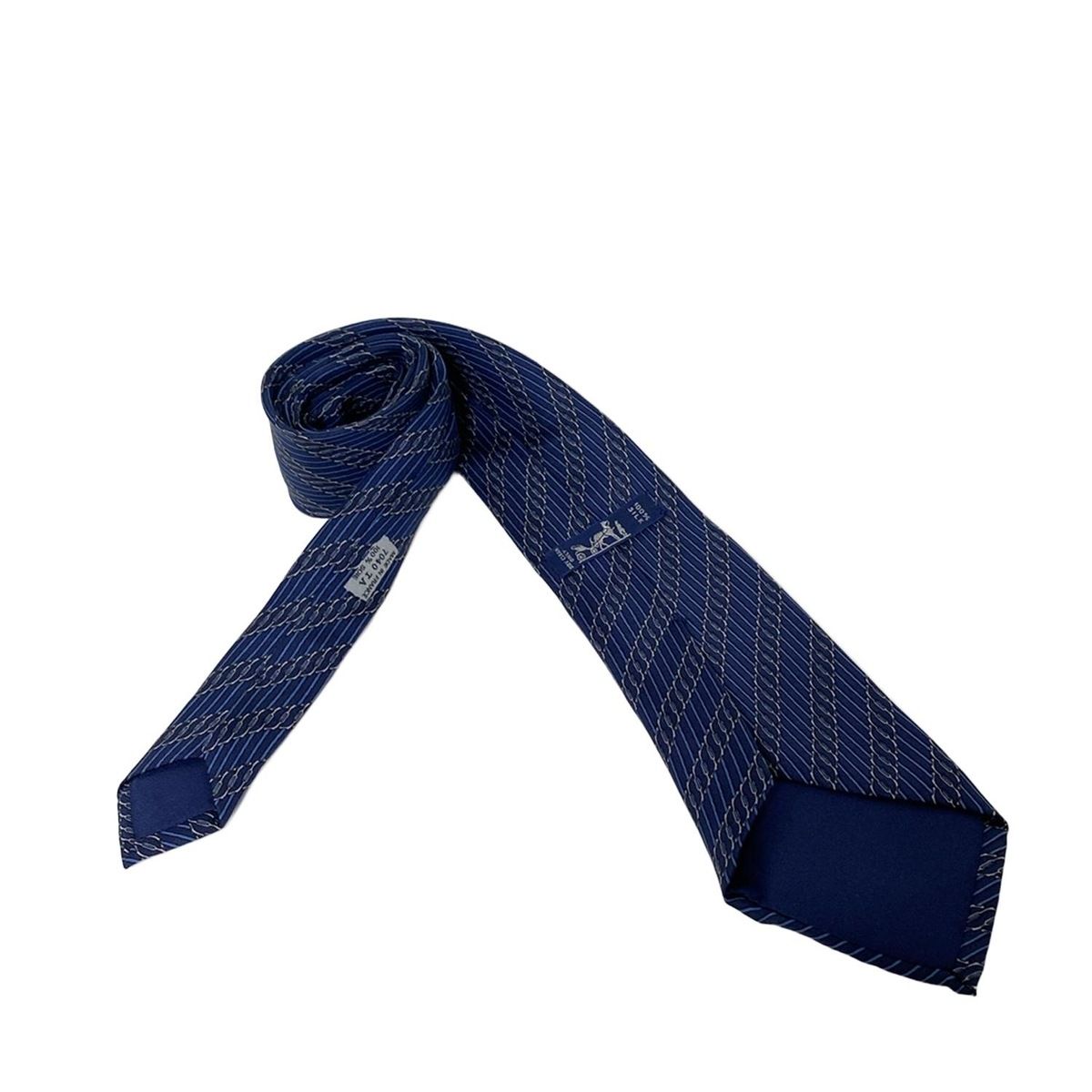 HERMES(エルメス) ネクタイ メンズ - ダークネイビー×ネイビー