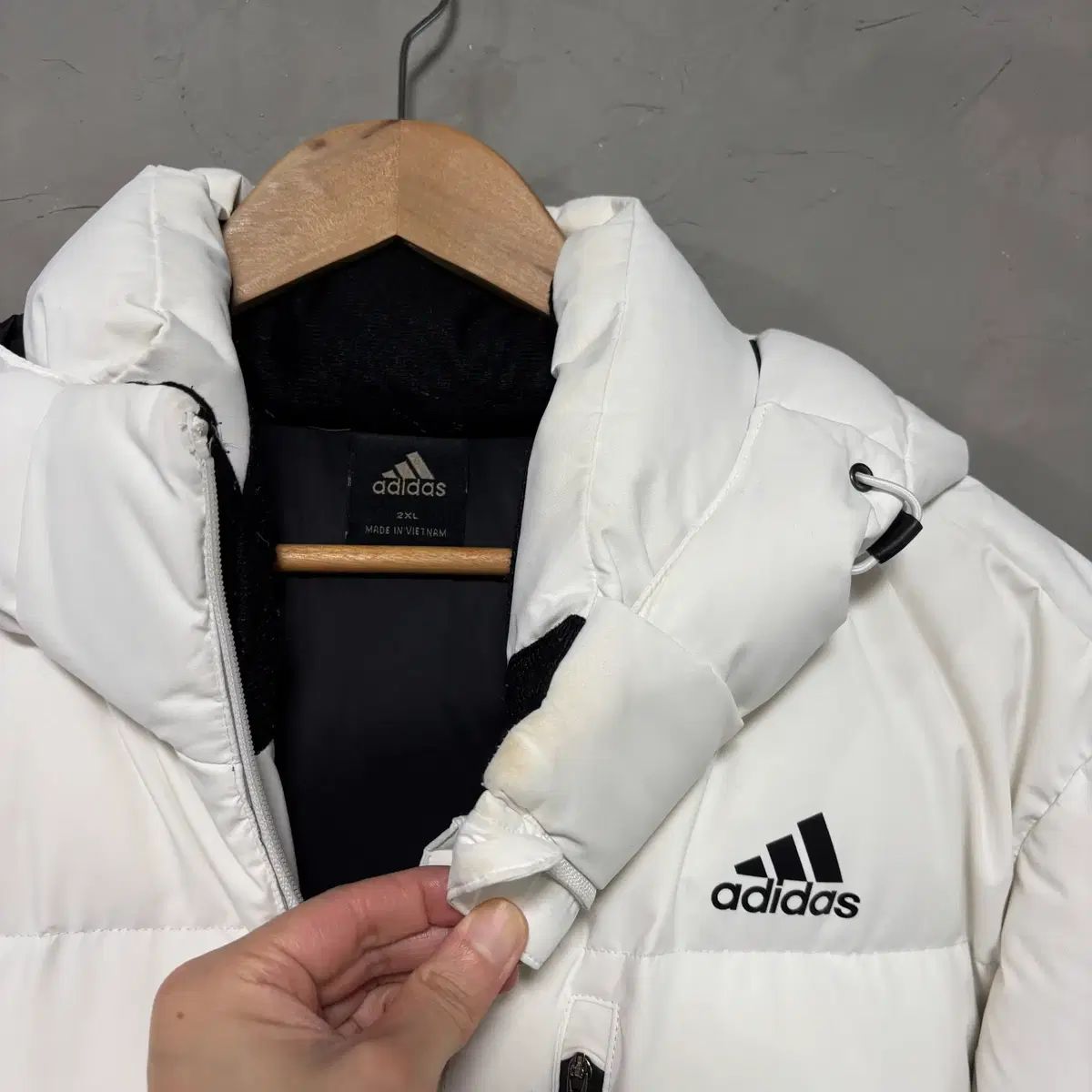 アディダス ダックダウン 白 ロングダウンジャケット adidas 
