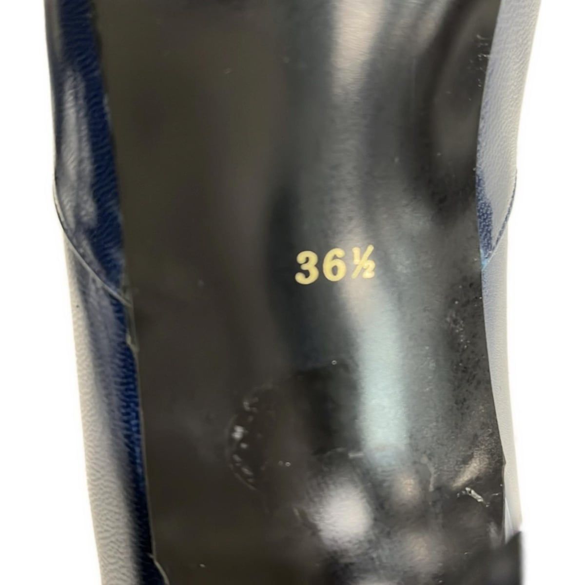  YvesSaintLaurent イヴサンローラン パンプス 36 1 2 レディース - ネイビー×白 レザー ハイヒール パンプス パンプス