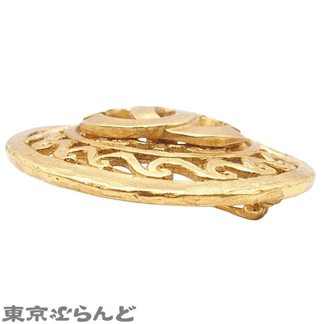  シャネル CHANEL ブローチ ゴールド メタル ラウンド ココマーク ヴィンテージ 95 A レディース ブローチ コサージュ アクセサリー