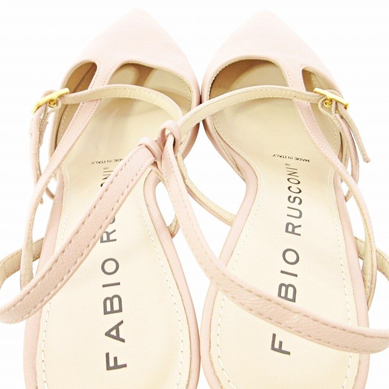 ファビオルスコーニ FABIO RUSCONI ポインテッドトゥ レザー パンプス