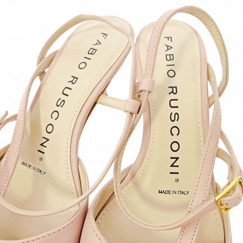 新品　ファビオルスコーニ　レザー　ストラップミュール　ポインテッドトゥ　箱付き ファビオルスコーニ FABIO RUSCONI ポインテッドトゥ レザー パンプス