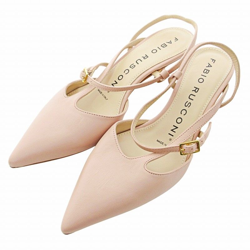 ファビオルスコーニ FABIO RUSCONI ポインテッドトゥ レザー パンプス