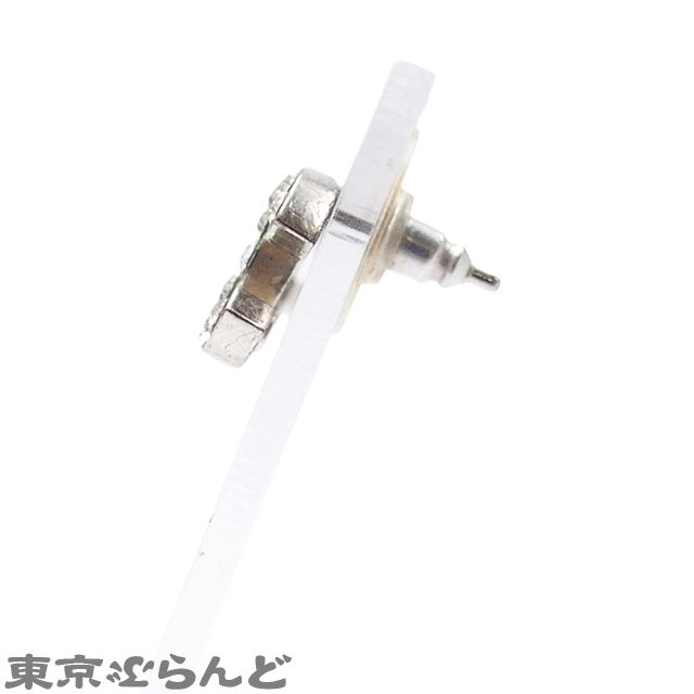 シャネル CHANEL ピアス シルバー メタル ココマーク ラインストーン コスチュームジュエリー 06 V レディース