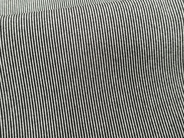 平和屋着物○江戸小紋 万筋 黒色×生成り色 黒地 正絹 逸品 未使用