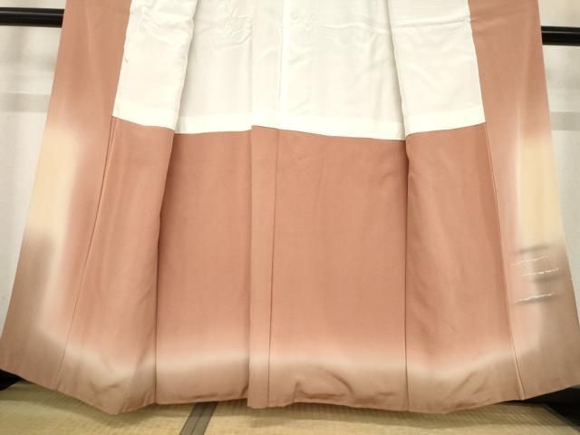 平和屋着物●日本画家　水嶋征夫　訪問着　手描き　蔦の葉花文　暈し染め　さが美扱い　正絹　逸品　CABE7071ut 平和屋着物○日本画家 水嶋征夫 訪問着 さざなみ 暈し染め 正絹 逸品