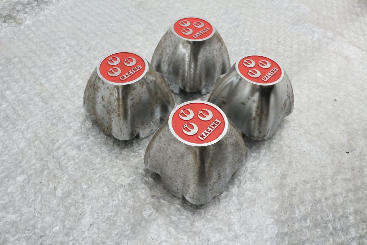 程度良好 レーシングサービスワタナベ RSワタナベ 砲弾型 センターキャップ 4点セット メッキタイプ 割れなし 室内保管