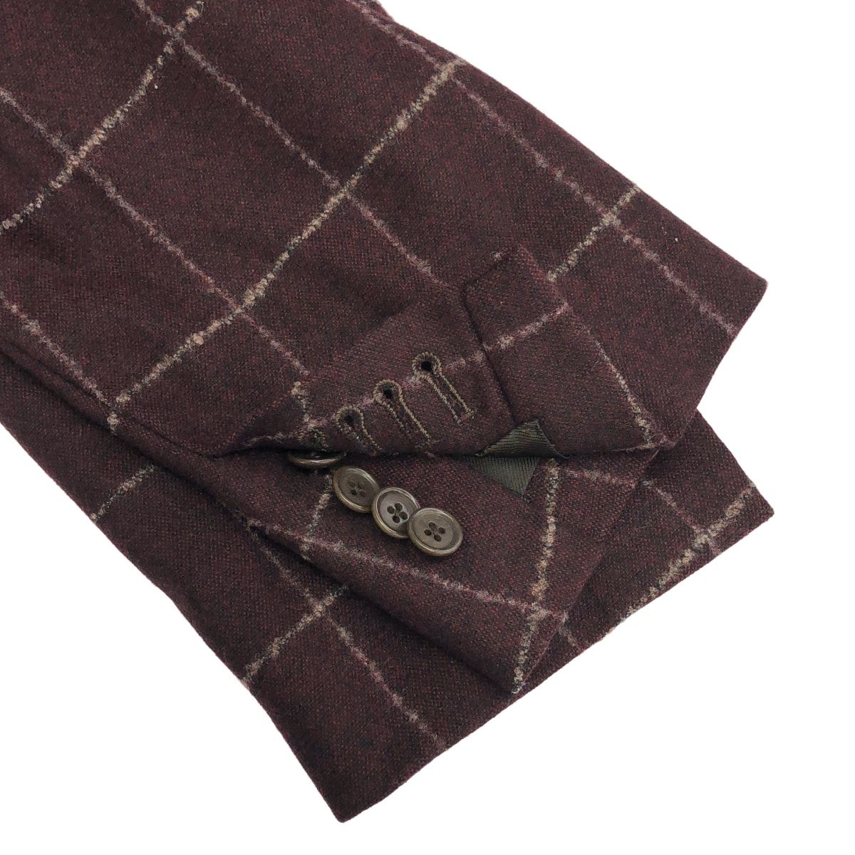 最終値下げ　De Petrillo デ ペトリロ テーラードジャケット 46 De Petrillo デ ペトリロ ウールチェックテーラードジャケット