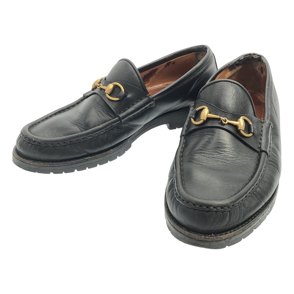 GUCCI グッチ ローファー レザー ホースビット 6105 size37C GUCCI グッチ ホースビット レザーローファーシューズ 6105 ブラック 7