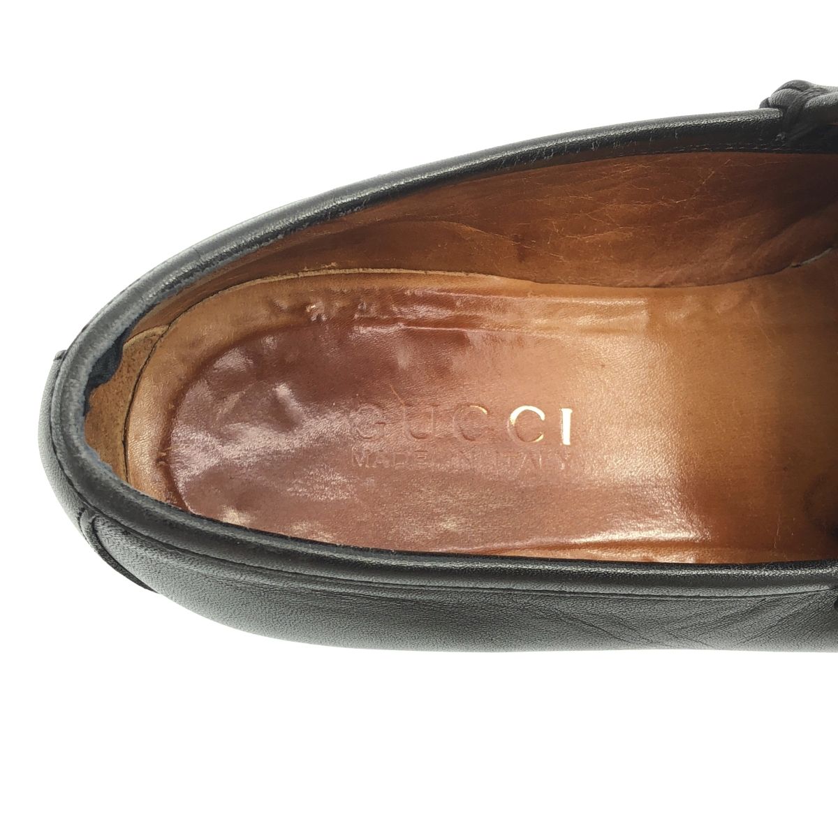 GUCCI グッチ ローファー レザー ホースビット 6105 size37C GUCCI グッチ ホースビット レザーローファーシューズ 6105 ブラック 7