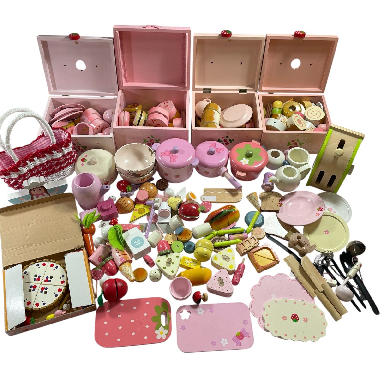 Mother garden マザーガーデン 知育玩具 木製おままごと まとめ商品 スイーツセット 調理器具 野菜 など ごっこ遊び 12.8 kg