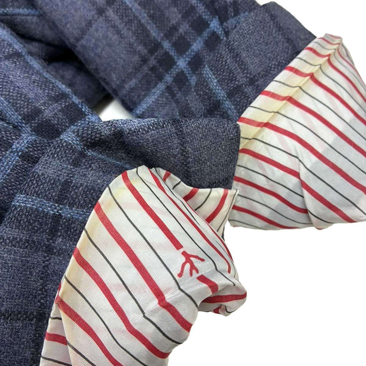 ISAIA イザイア ウールカシミヤチェックテーラードジャケット ブルー 