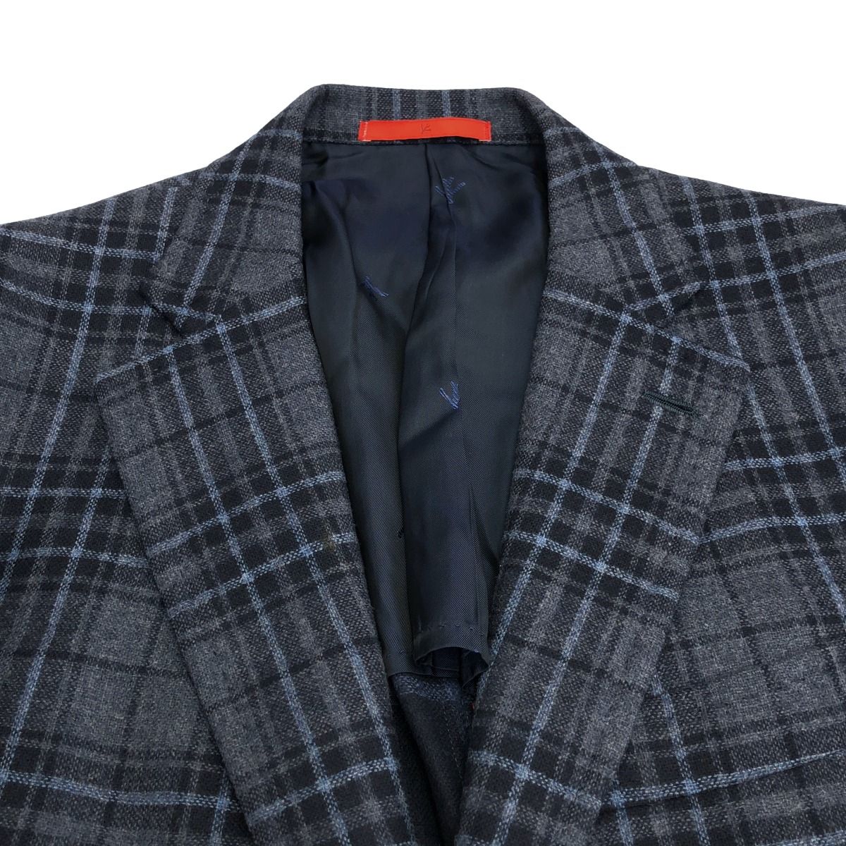 ISAIA イザイア ウールカシミヤチェックテーラードジャケット ブルー