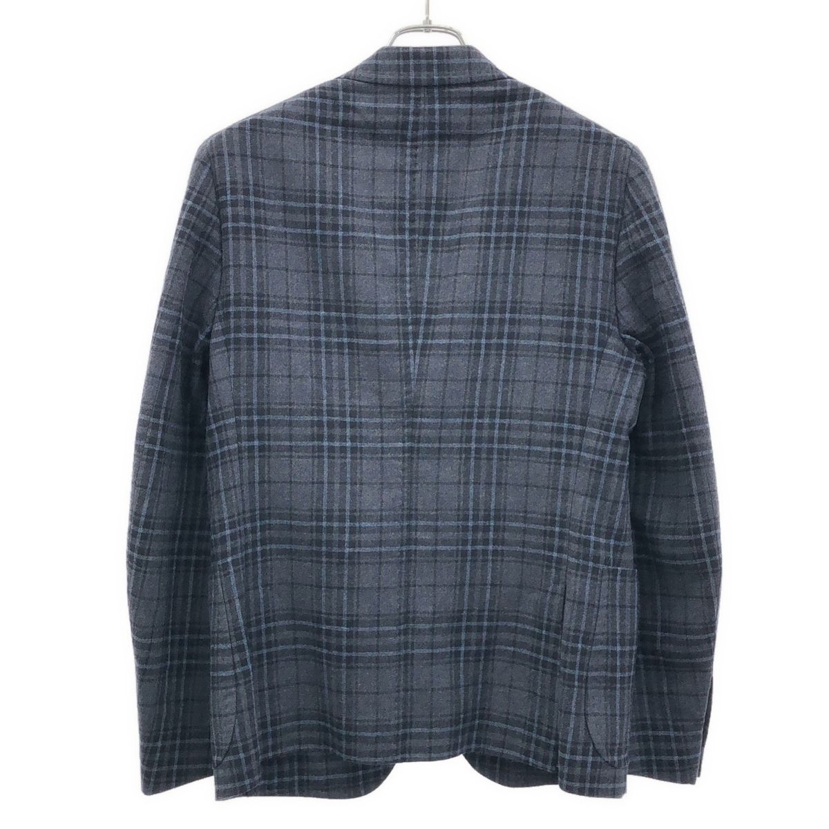 ISAIA イザイア ウールカシミヤチェックテーラードジャケット ブルー