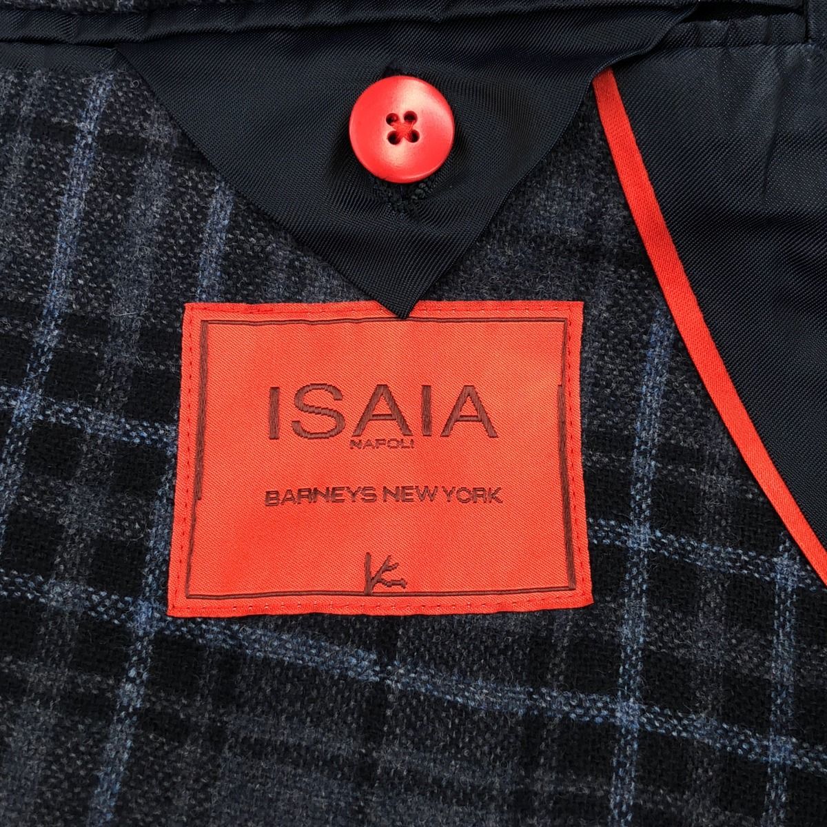 ISAIA イザイア ウールカシミヤチェックテーラードジャケット ブルー
