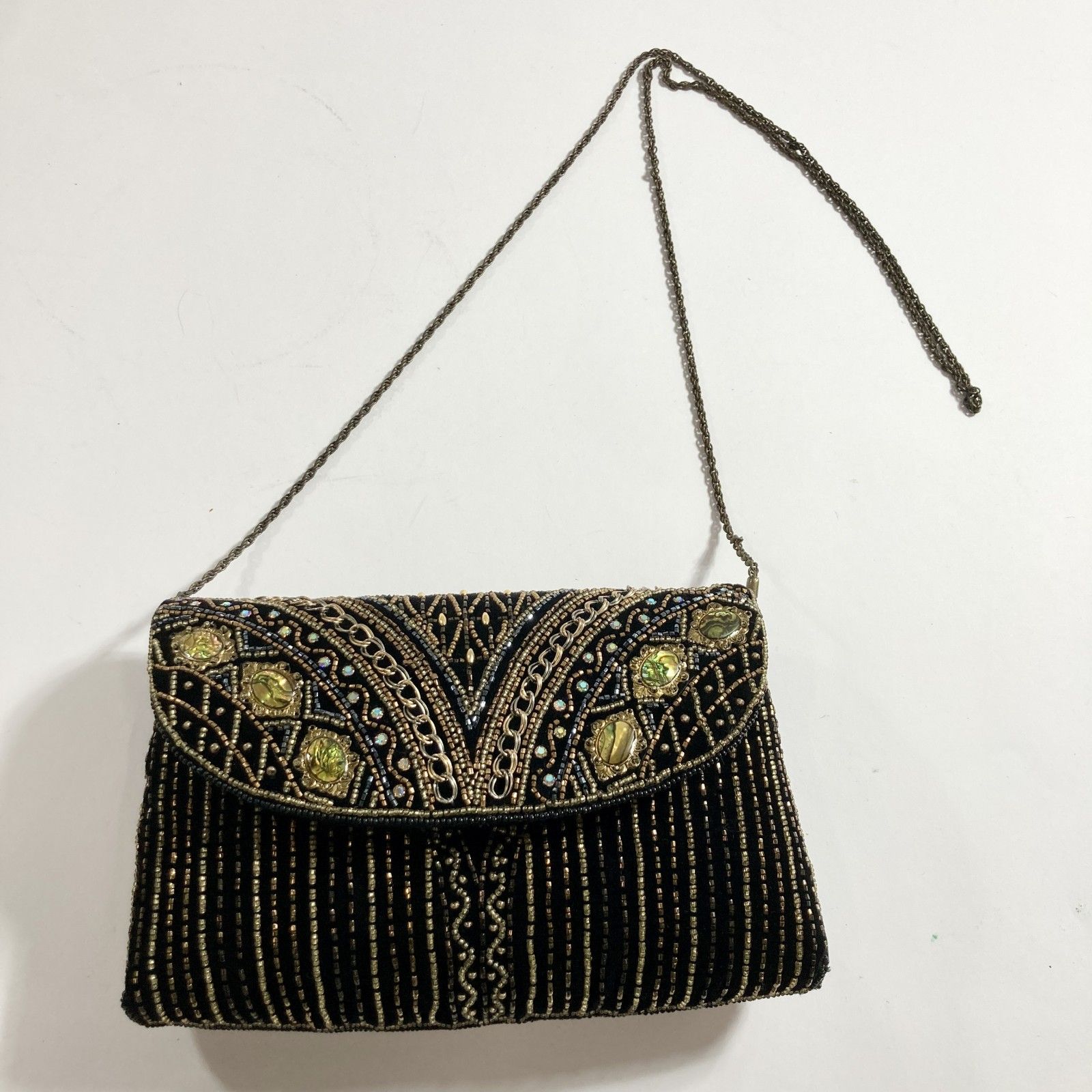 ビーズバッグ ベロア素材 刺繍 ビーズ細工 パーティ 結婚式 冠婚葬祭 ラインストーン 0.4 kg