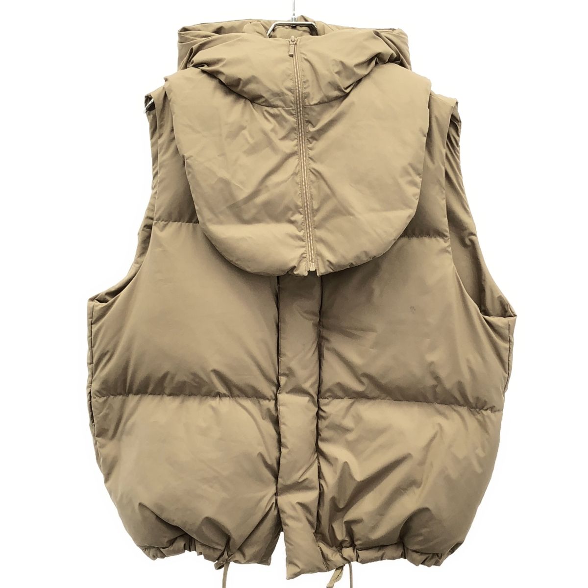 CALUX キャラクス フード付きダウンベスト CA 22 DEU 31 ベージュ F