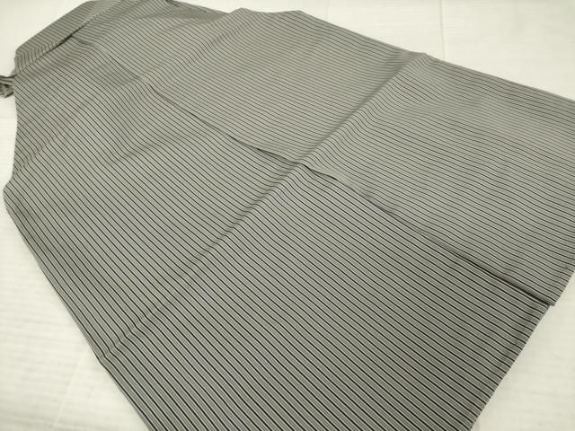 平和屋着物 男性 行灯袴 宝凰平 縞 寿峯作 反端付き 正絹 ck