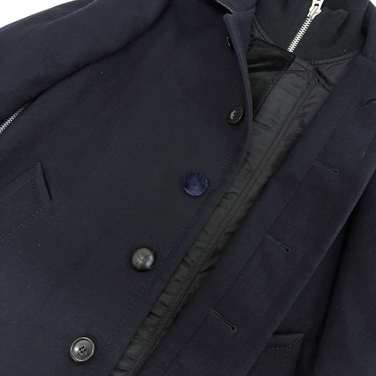 sacai サカイ 18AW ウールメルトンドッキングコート 18-01818M