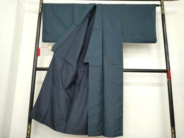 平和屋着物 男性 紬 アンサンブル 長襦袢 袷 セット 亀甲絣 正絹 ck