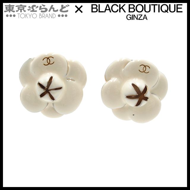 シャネル CHANEL カメリア オフホワイト メタル ココマーク コスチュームジュエリー 02 P イヤリング レディース